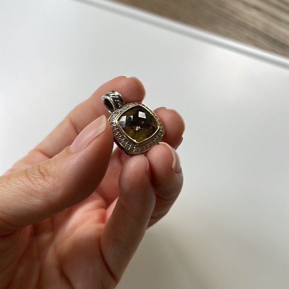AUTH David Yurman Citrine Albion Pendant with Pave Diamonds - Picture 7 of 12